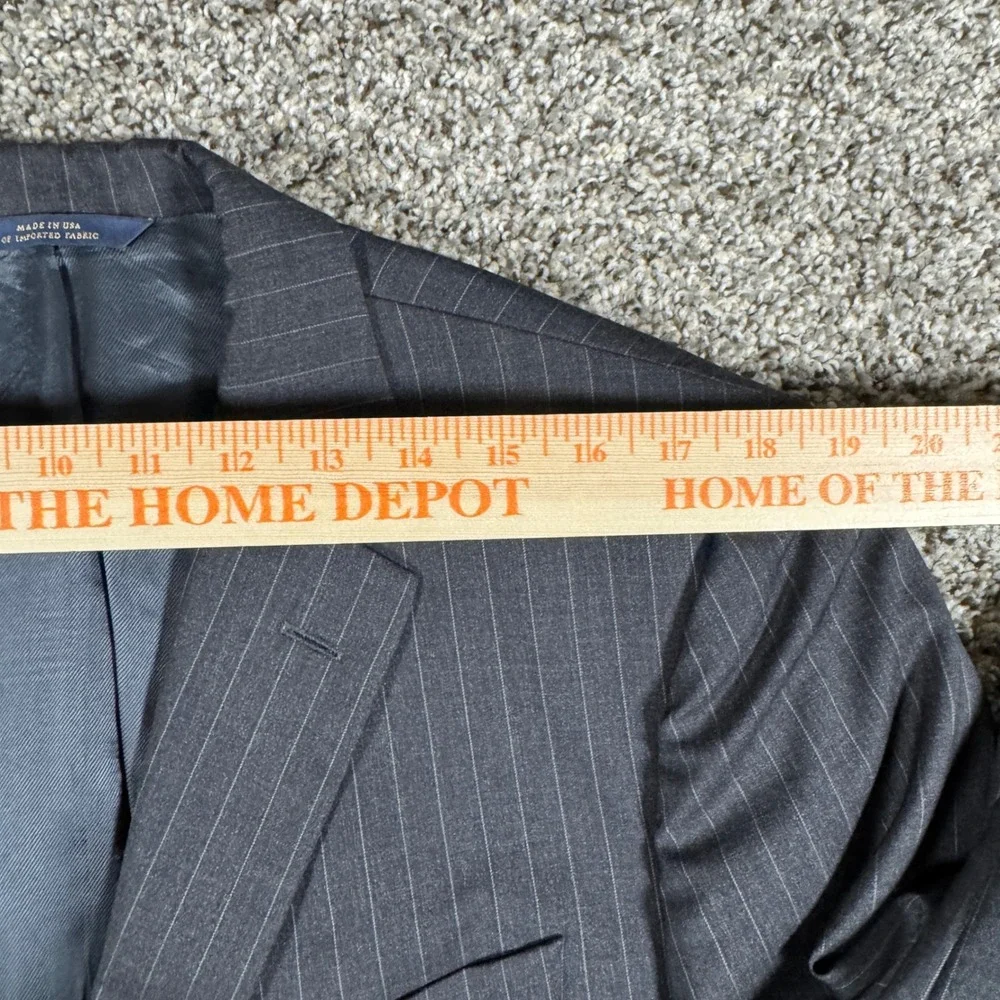 Brooks Brothers 1818 Fitzgerald Suit 44R W38 Grey Pinstripe Italian Wool USA